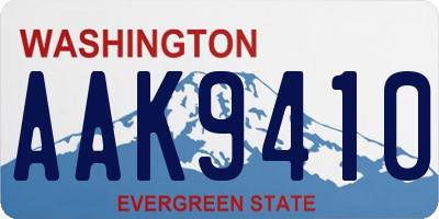 WA license plate AAK9410