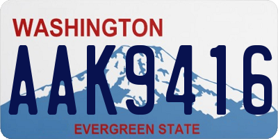 WA license plate AAK9416