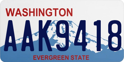 WA license plate AAK9418