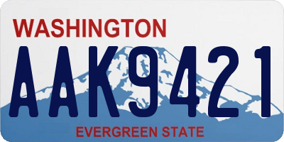 WA license plate AAK9421