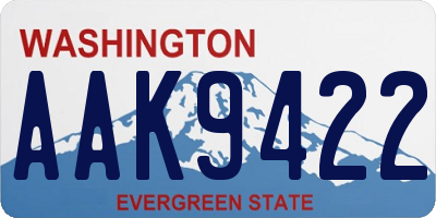 WA license plate AAK9422