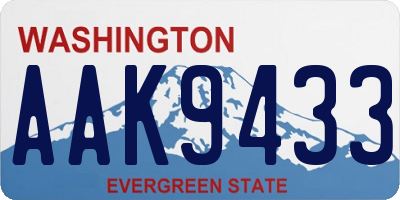 WA license plate AAK9433