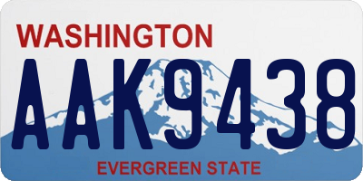 WA license plate AAK9438