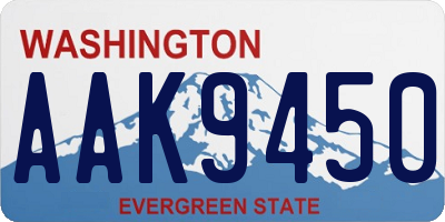 WA license plate AAK9450
