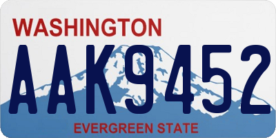 WA license plate AAK9452