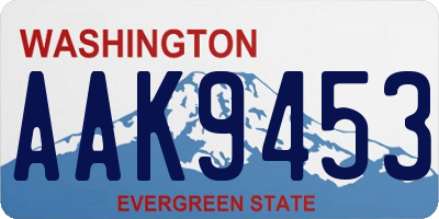 WA license plate AAK9453