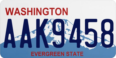 WA license plate AAK9458