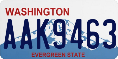 WA license plate AAK9463