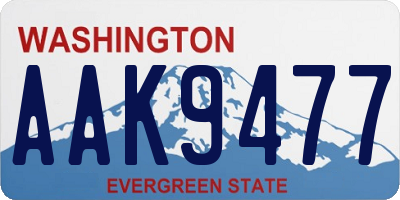 WA license plate AAK9477