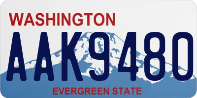 WA license plate AAK9480