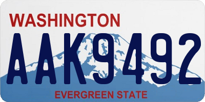 WA license plate AAK9492