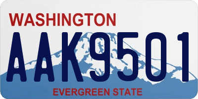 WA license plate AAK9501