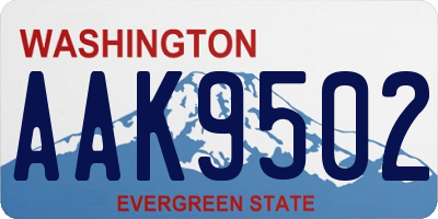 WA license plate AAK9502