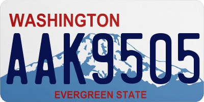 WA license plate AAK9505