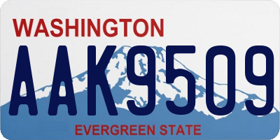 WA license plate AAK9509