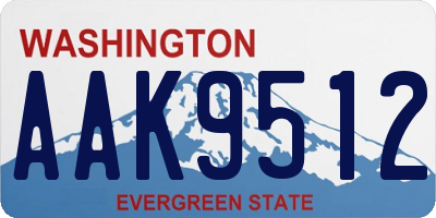 WA license plate AAK9512