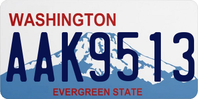 WA license plate AAK9513