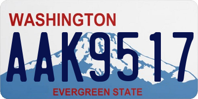 WA license plate AAK9517