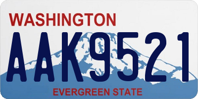 WA license plate AAK9521