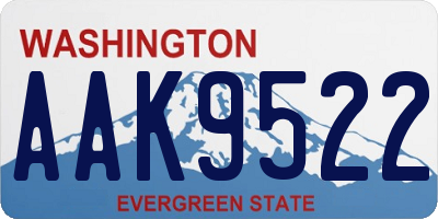WA license plate AAK9522
