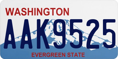 WA license plate AAK9525