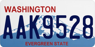 WA license plate AAK9528