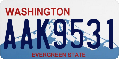 WA license plate AAK9531