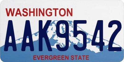 WA license plate AAK9542