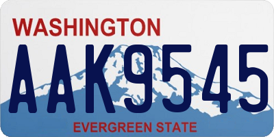 WA license plate AAK9545
