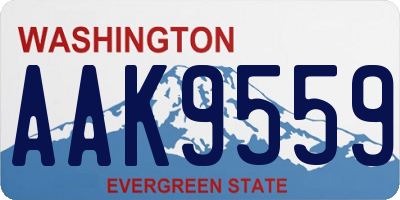 WA license plate AAK9559