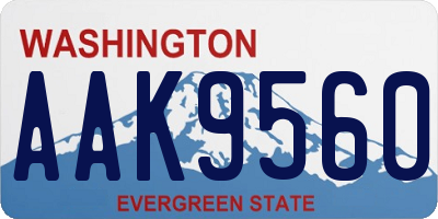 WA license plate AAK9560