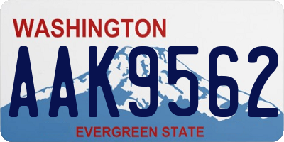 WA license plate AAK9562