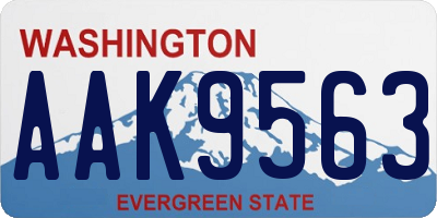 WA license plate AAK9563