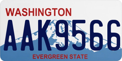 WA license plate AAK9566