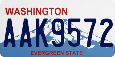 WA license plate AAK9572