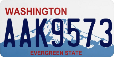 WA license plate AAK9573
