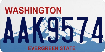 WA license plate AAK9574