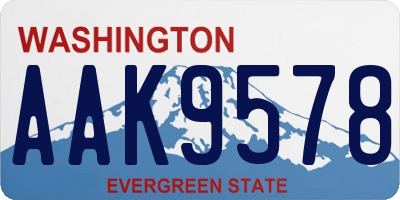 WA license plate AAK9578