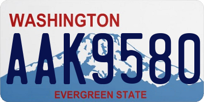 WA license plate AAK9580