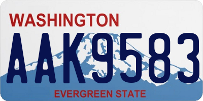 WA license plate AAK9583