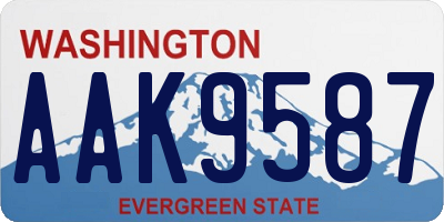 WA license plate AAK9587