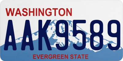 WA license plate AAK9589