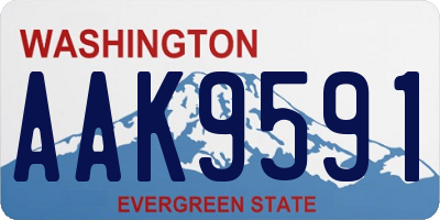 WA license plate AAK9591