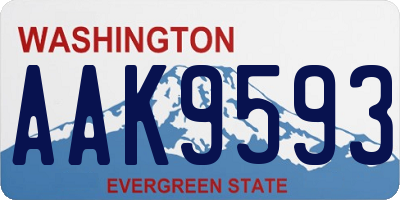 WA license plate AAK9593