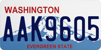 WA license plate AAK9605