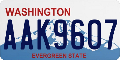 WA license plate AAK9607