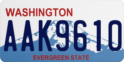 WA license plate AAK9610