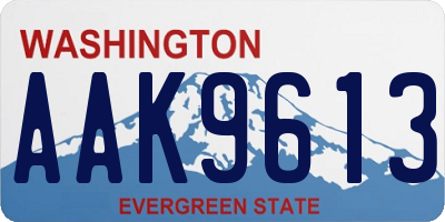 WA license plate AAK9613
