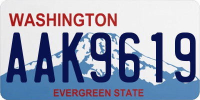 WA license plate AAK9619