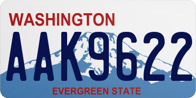 WA license plate AAK9622